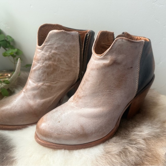 Freebird Detroit Two-Tone Leather Ankle Booties - Picture 2 of 4